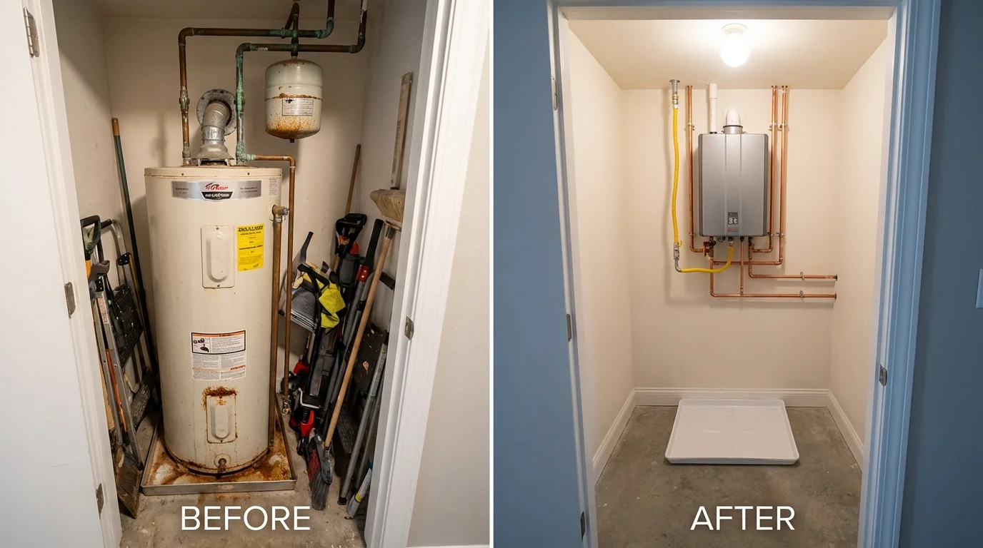 Tank water heater versus wall-mounted tankless unit comparison for Waynesboro, TN homeowners